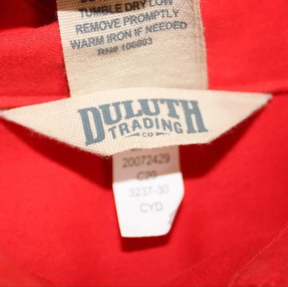 Duluth Trading Co. Women's red long sleeve button up shirt